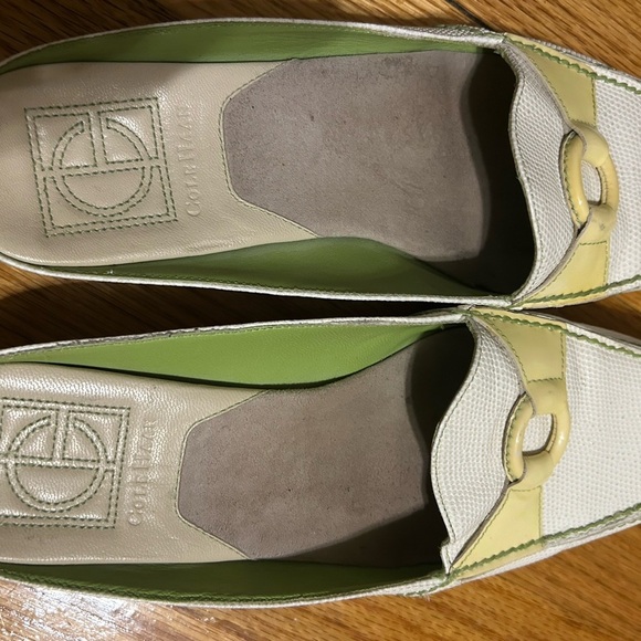 Vintage Cole Haan Air Mule Slide Women's Sz 8 B Green/White Slip On Bit Loafers - Picture 9 of 10